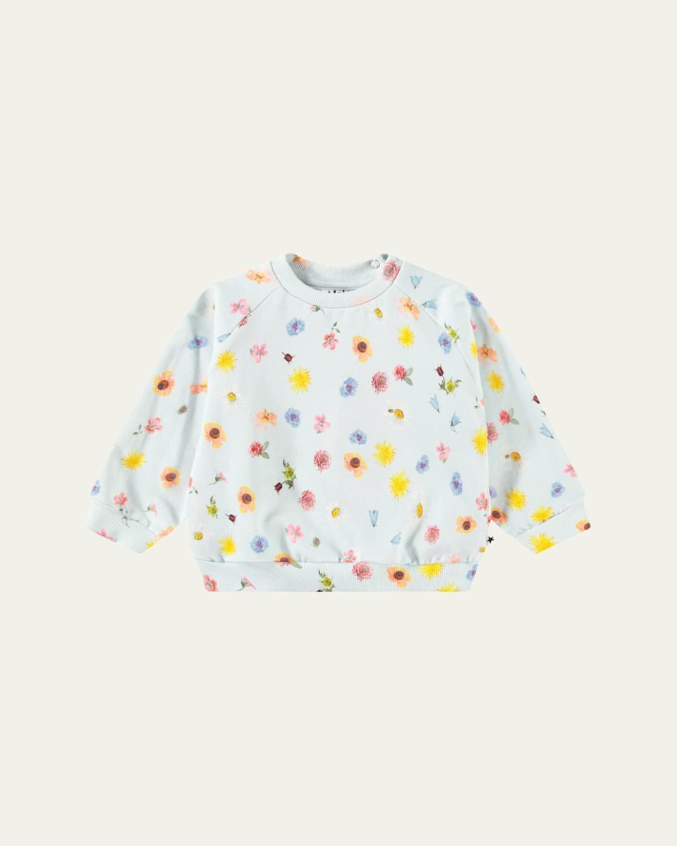 Girl's Disc Floral-Print Sweatshirt, Size 3M-2